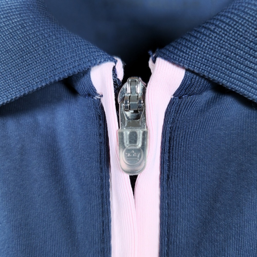 Peter Millar Golf/Tennis Polo Sleeveless Zip Neck Pink Trim Embroidered Logo Med - Picture 3 of 7